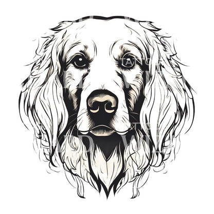 Golden Retriever Dog Head Tattoo Design