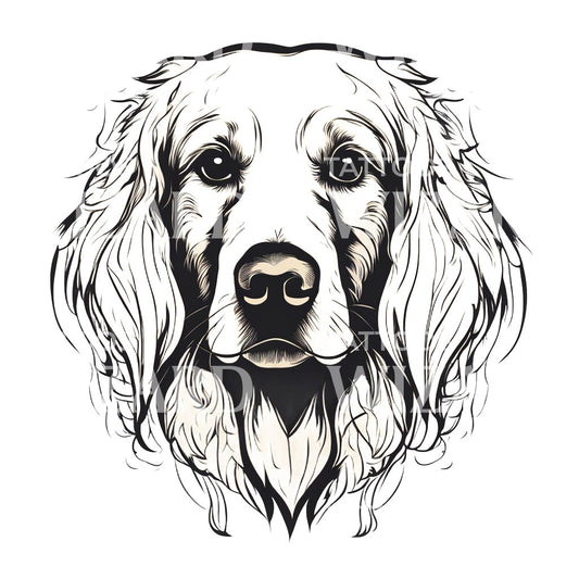 Golden Retriever Hundekopf Tattoo-Design