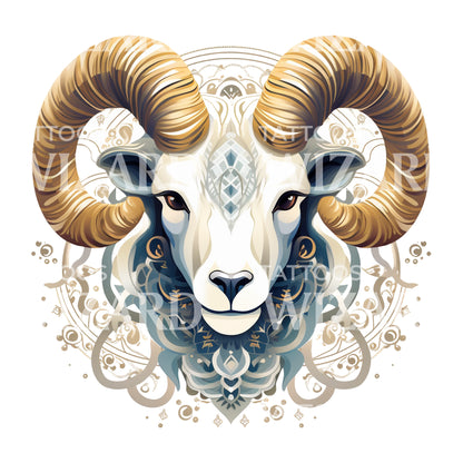 Aries Zodiac Sign Tattoo Design