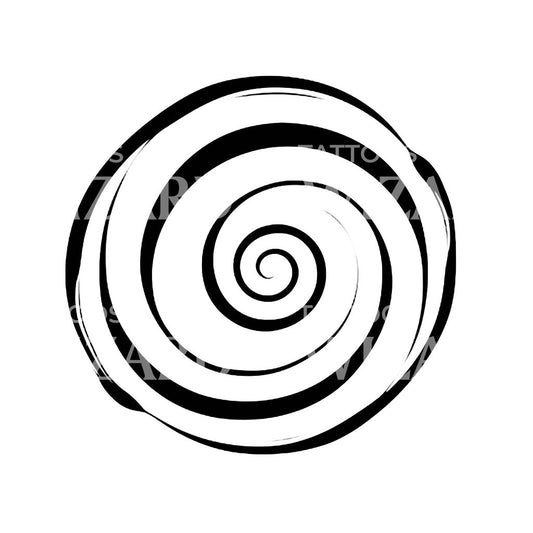Minimalistisches Wirbelspiral-Tattoo-Design