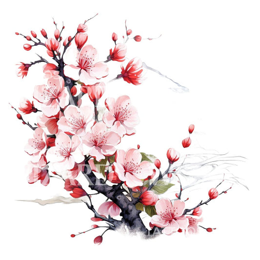 Tatouage Sakura de paysage japonais traditionnel