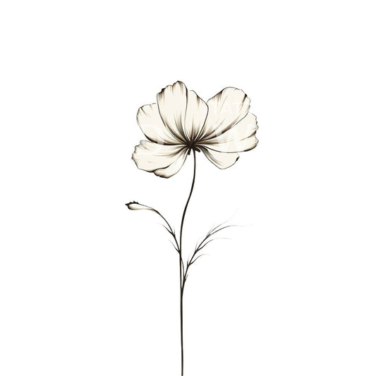 Fineline Flower Tattoo Design
