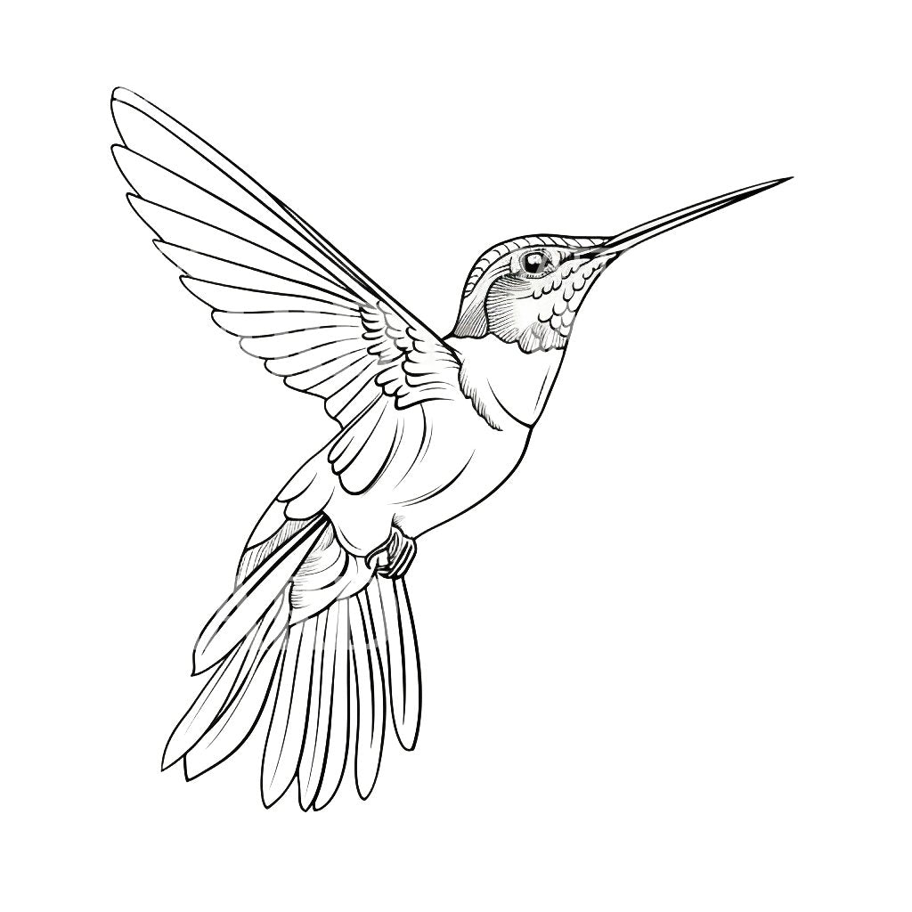 Conception de tatouage de colibri minimaliste mignon