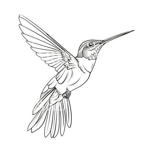 Cute Minimalist Hummingbird Tattoo Design