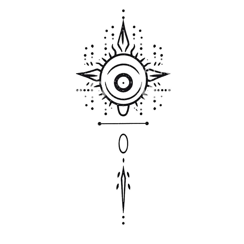Conception de tatouage d'oeil féroce de symbole de Handpoke
