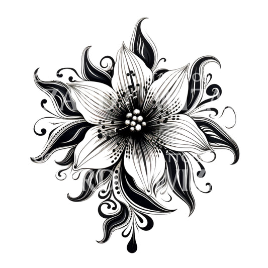 Dekoratives Blumen-Tattoo-Design