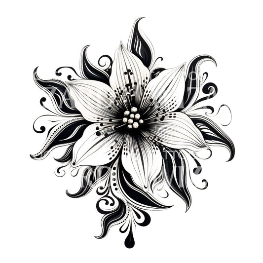 Conception de tatouage de fleurs ornementales