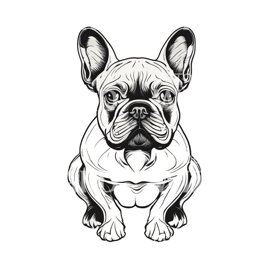 Conception de tatouage de chien bouledogue français