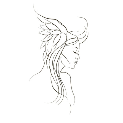 Fine Lines Nature Spirit Tattoo Design