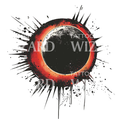 Exploding Black Star Old School Tattoo Design
