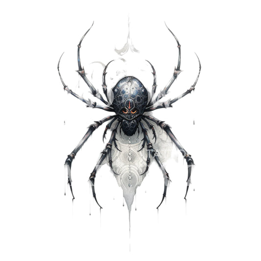 Schwarzes und graues Spinnen-Tattoo-Design