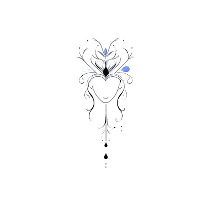 Fineline Abstract Woman Portrait Tattoo Design