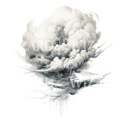 Storm Cloud Tattoo Design