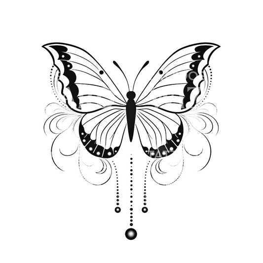 Conception de tatouage de papillon ornemental