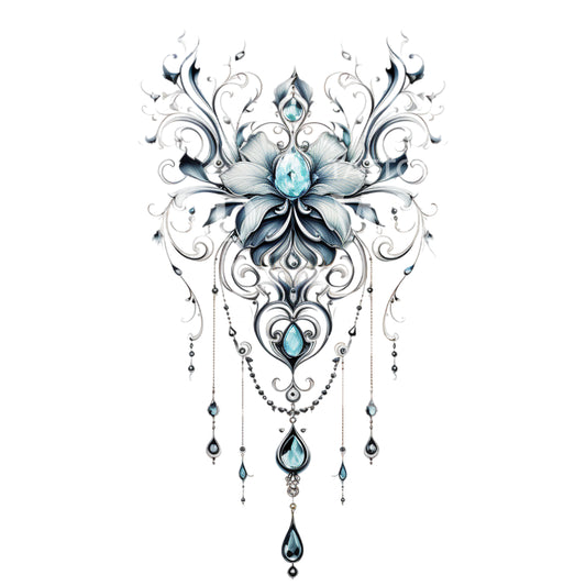Conception de tatouage de bijoux ornementaux turquoise
