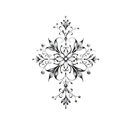 Delicate Ornamental Snowflake Tattoo Design