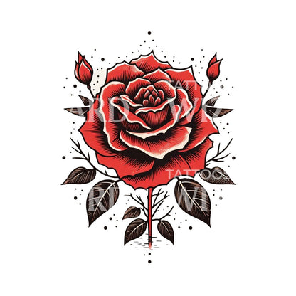 Rose Old School Tattoo Design