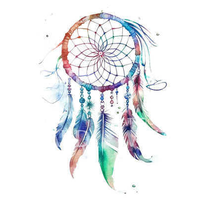 Watercolor Dream Catcher Tattoo Design