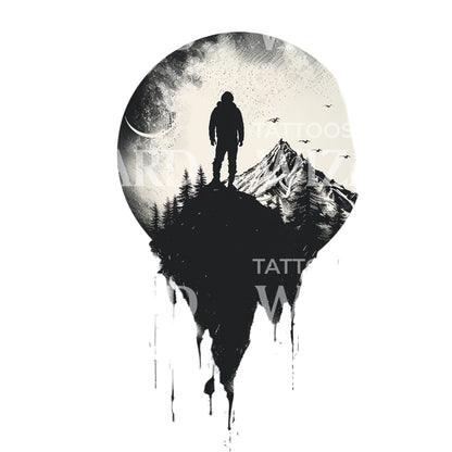 Loner Explorer Dotwork Tattoo Design