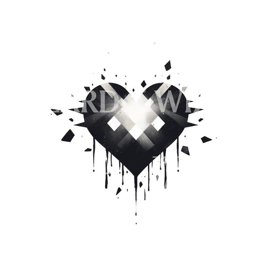 Blackwork Heart Tattoo Design