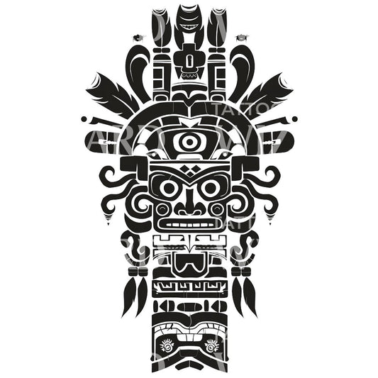 Mayan Totem God Tattoo Design