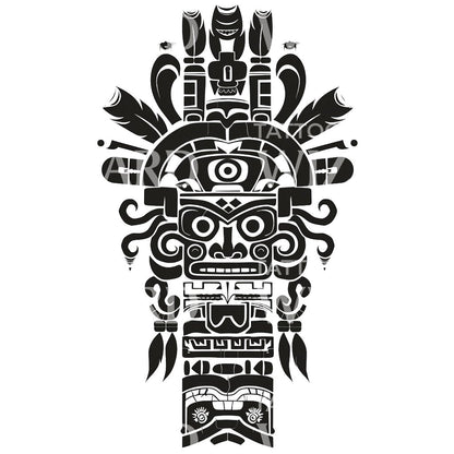 Mayan Totem God Tattoo Design