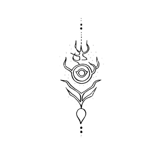 Conception de tatouage de symbole de cerf de forêt Handpoke