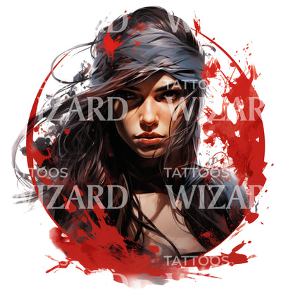 Elektra Inspired Tattoo Design Woman Tattoo Design