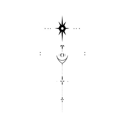 Black Star Fineline Abstract Tattoo Design