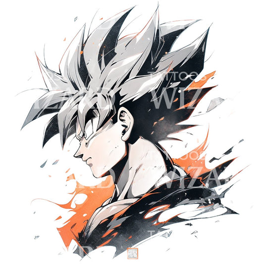 Adult Goku (Dragon Ball) Tattoo Design