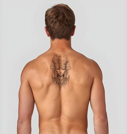 Desenho de Tatuagem Ilustrativa de Retrato de Faraó