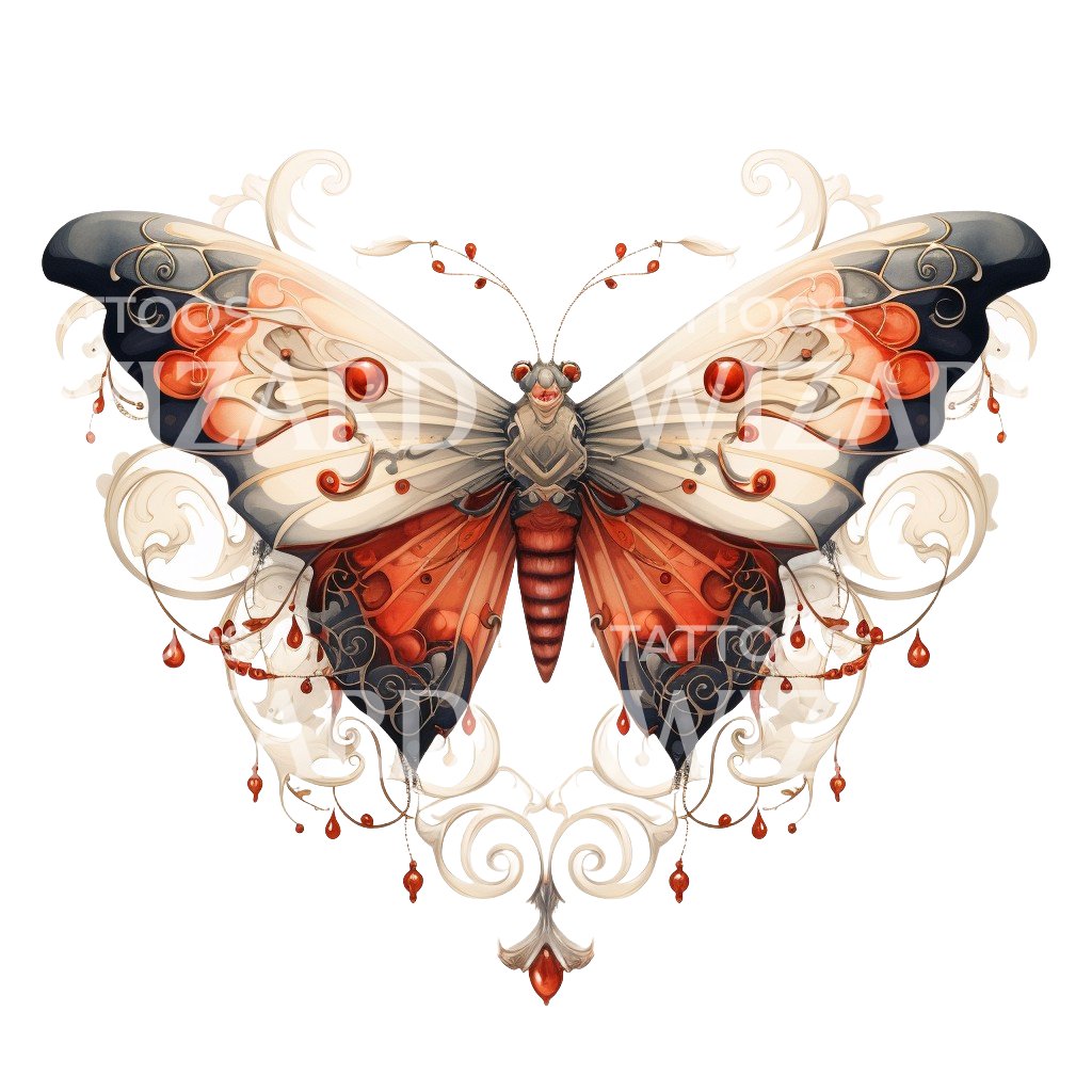 Illustration Moth Tattoo Design β Tattoos Wizard Designs