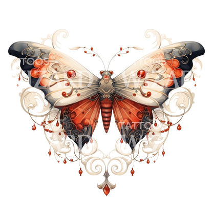 Illustration Moth Tattoo Design