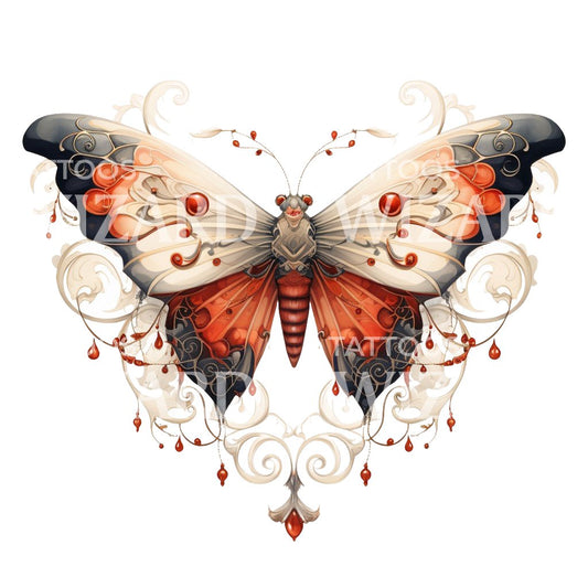 Illustration Moth Tattoo Design