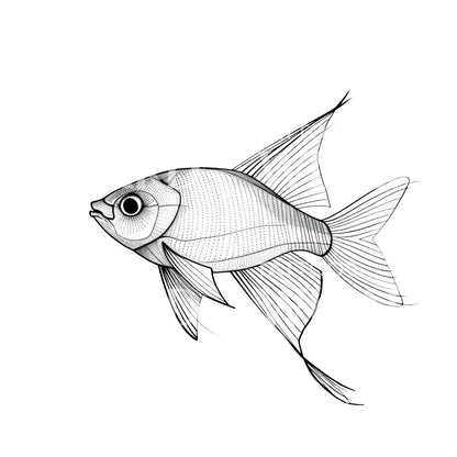 Dotwork Black and Grey Fish Tattoo Design