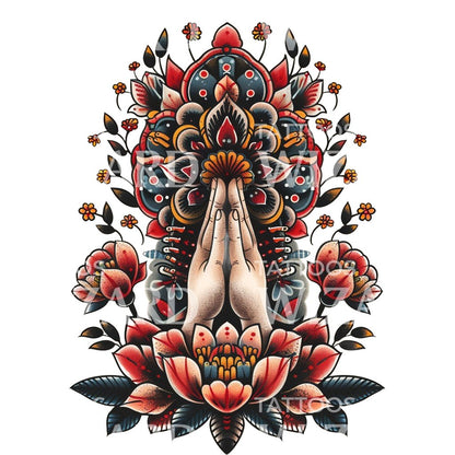 Nrivana Bliss Old School Tattoo Design