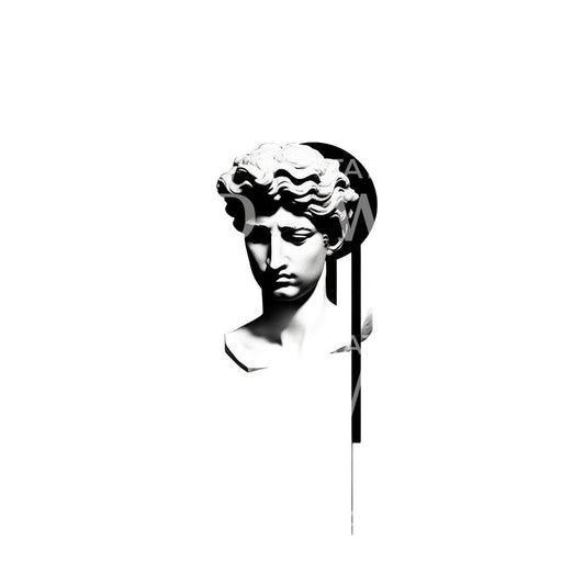 Contrasted Contemporary Greek God Tattoo Design
