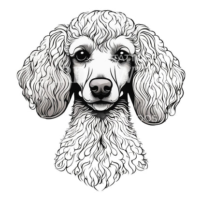 Poodle Dog Head Tattoo Design