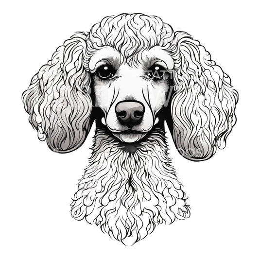 Pudel-Hundekopf-Tattoo-Design