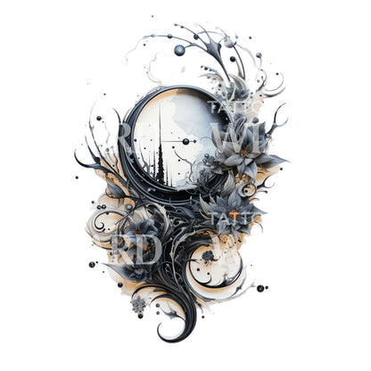 Fantasy World Composition Tattoo Design