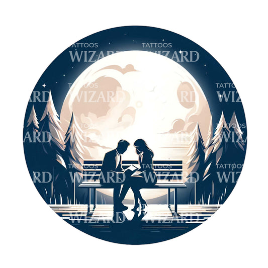 Letter For My Moon Tattoo Design