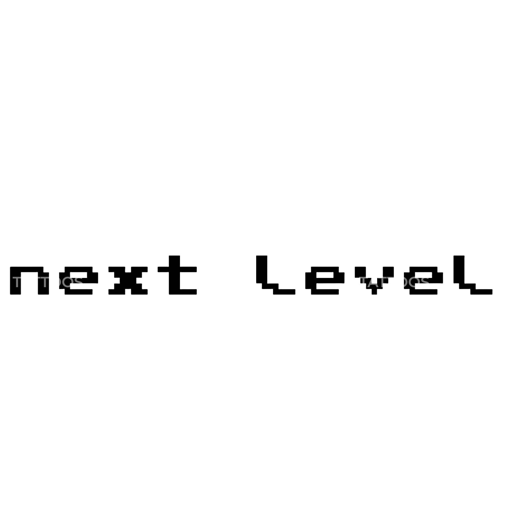 Next Level Video Games Lettering Tattoo Design – Tattoos Wizard Designs