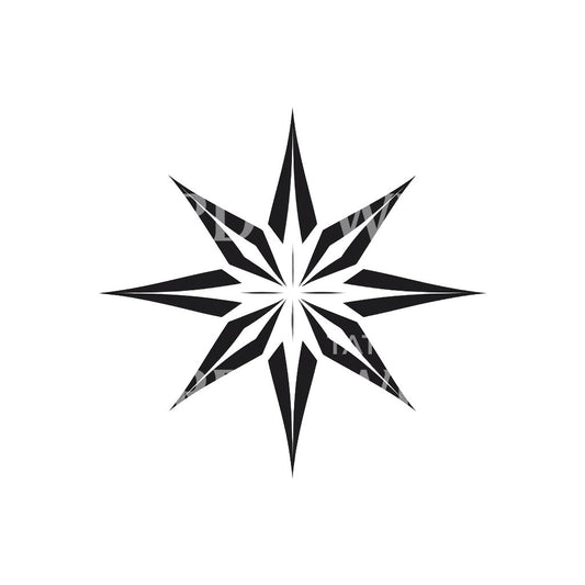 Blackwork Star Tattoo Design