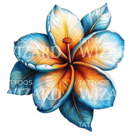Sunset Tropical Flower Tattoo Design