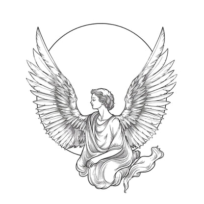 Peaceful Angel Minimalist Tattoo Design