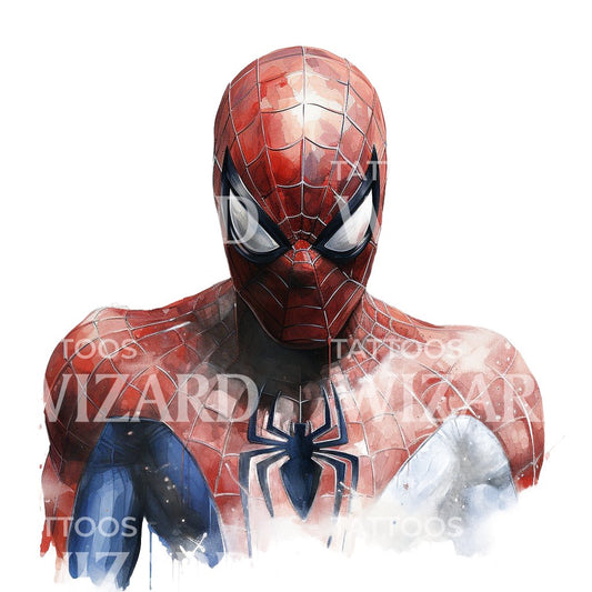 Spiderman-Porträt-Tattoo-Design
