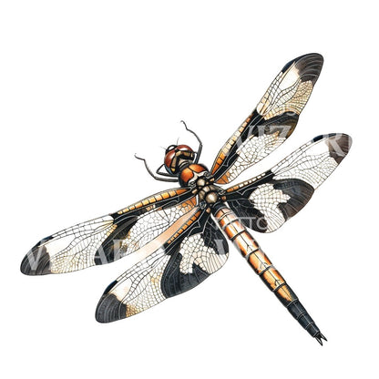 Watercolor Dragonfly Tattoo Design