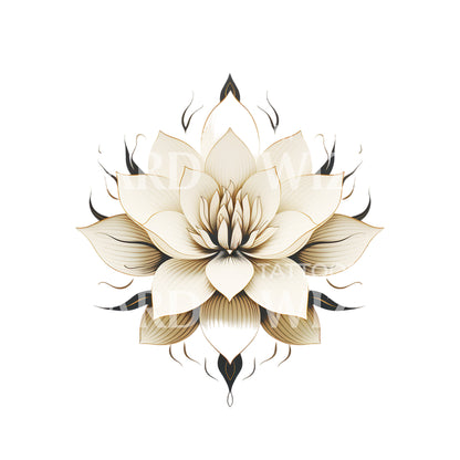 Minimalist Lotus Flower Tattoo Design