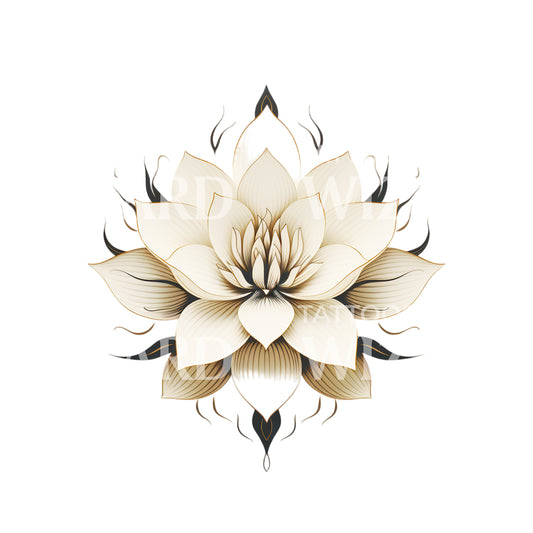 Minimalist Lotus Flower Tattoo Design