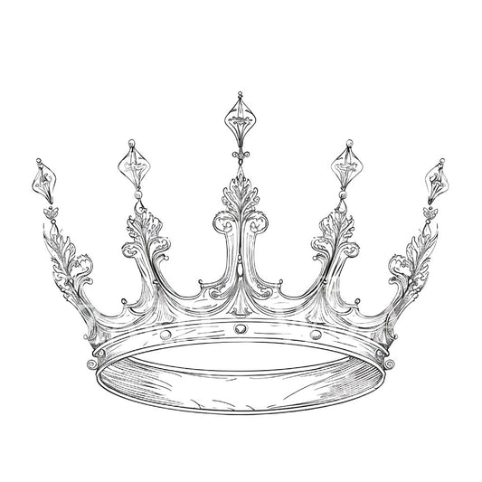 Delicate Crown Outline Tattoo Design